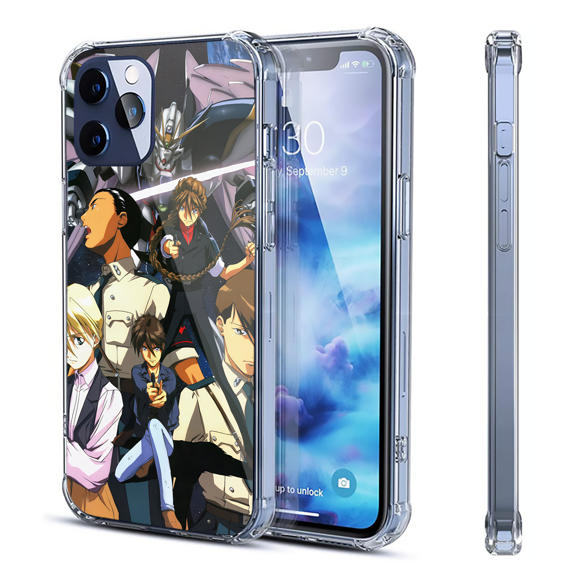 （画像用） 機動戦士ガンダム Mobile Suit Gundam 【iPhone 12シリーズ対応】透明スマホケース（クリアソフトケース）